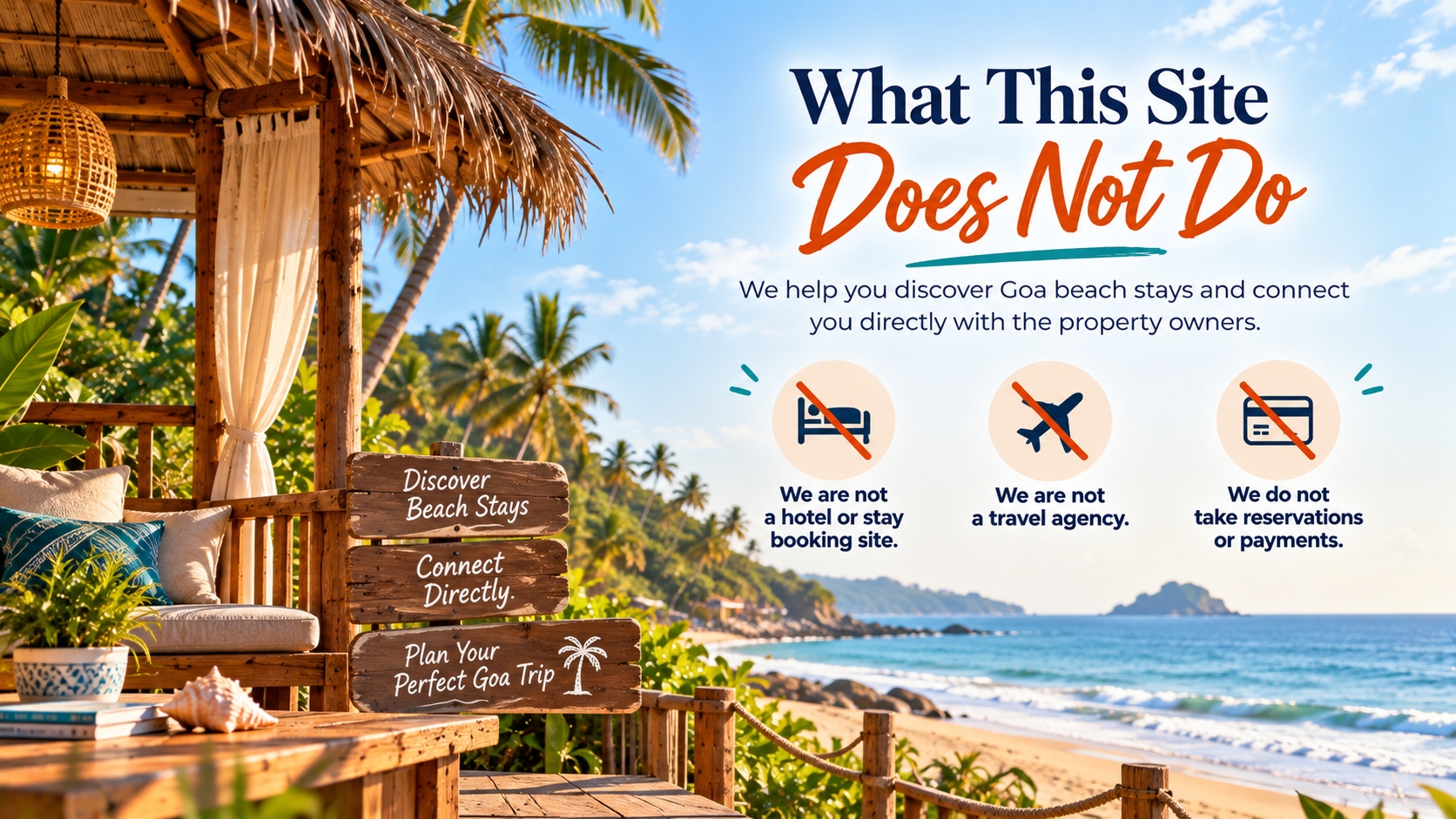 Discover Goa Beach Stays Directly